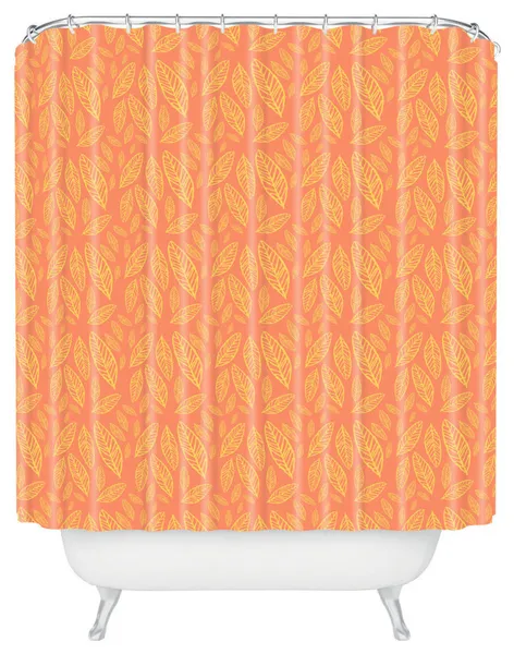 Allyson Johnson Fall Leaves Pattern Shower Curtain, 72"x69"
