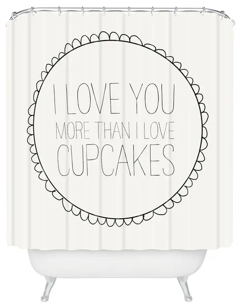 Allyson Johnson I Love You More Than Cupcakes Shower Curtain