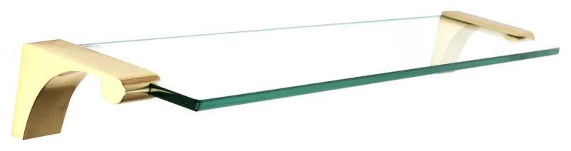 Alno A6850-18 Luna 18"W Modern Glass Bathroom Shelf - Polished Brass