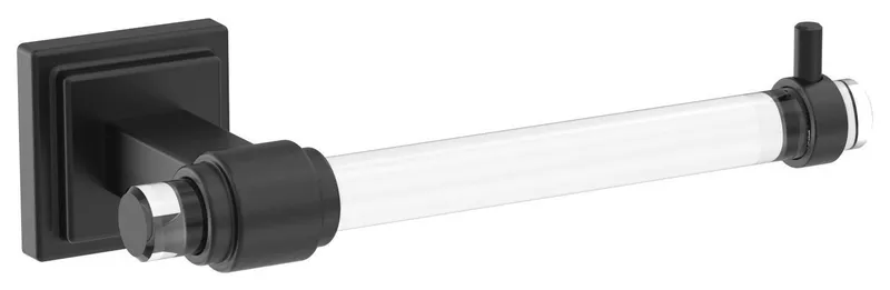 Amerock Glacio Contemporary Single Post Toilet Paper Holder, Clear/Matte Black