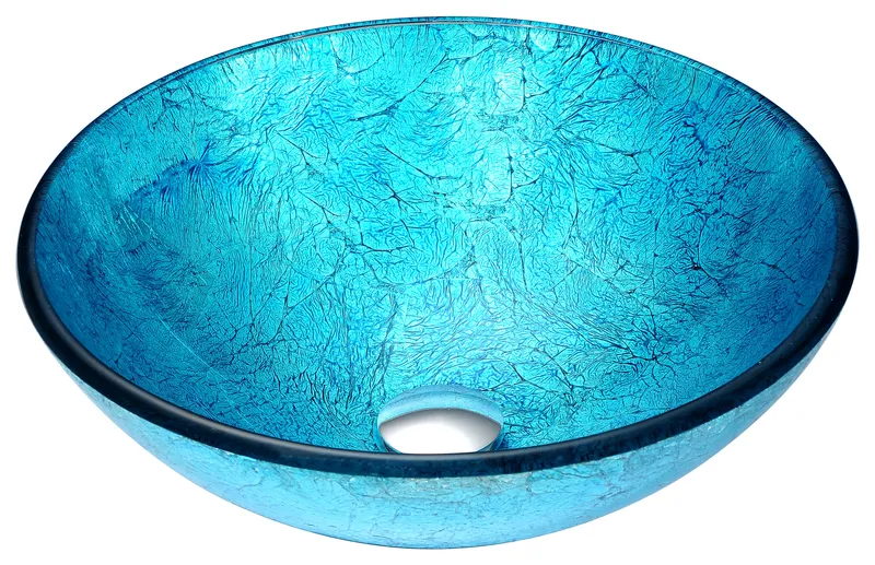 ANZZI Accent Series Tempered Glass Bathroom Vessel Sink