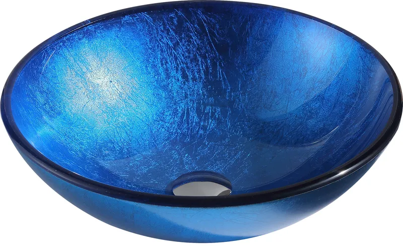 ANZZI Crow Series Tempered Glass Bathroom Vessel Sink