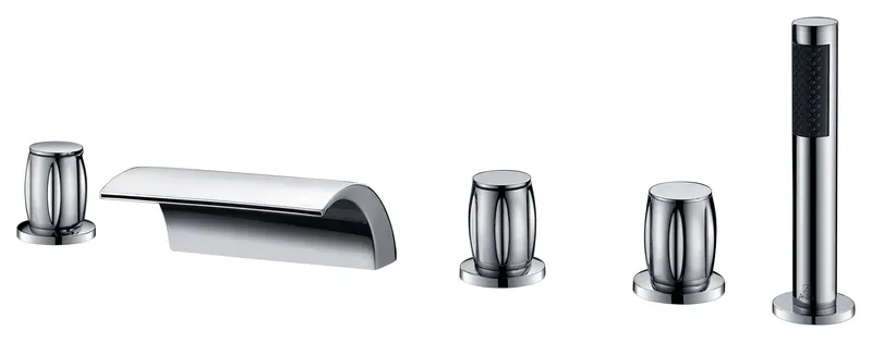 ANZZI Della 3-Handle Deck-Mount Roman Tub Faucet, Polished Chrome