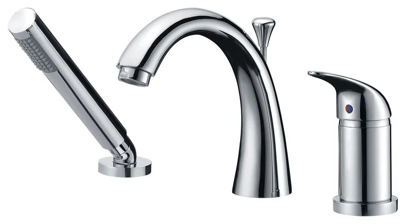 ANZZI Den Single Handle Deck-Mount Roman Tub Faucet in Polished Chrome