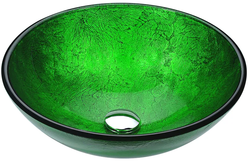 ANZZI Gardena Series Tempered Glass Bathroom Vessel Sink
