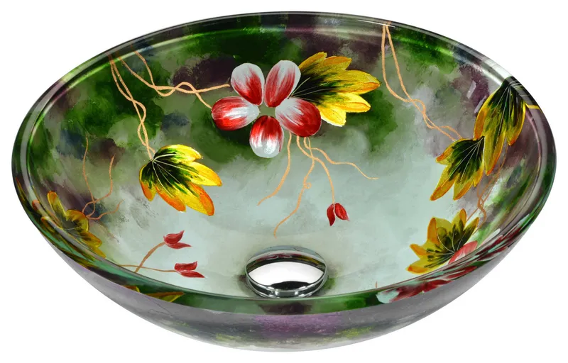 ANZZI Impasto Series Vessel Sink in Hand Painted Mural