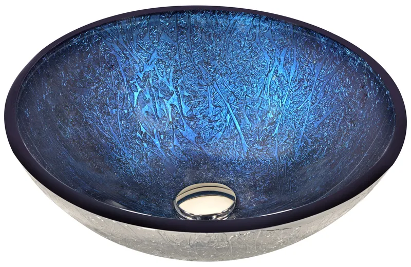 ANZZI Jonas Series Tempered Glass Bathroom Vessel Sink