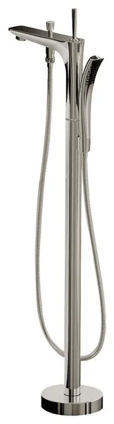 ANZZI Kase Series 1-Handle Freestanding Faucet with Hand Shower, Brushed Nickel