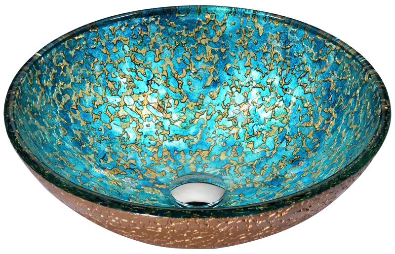 ANZZI Makata Series Tempered Glass Bathroom Vessel Sink