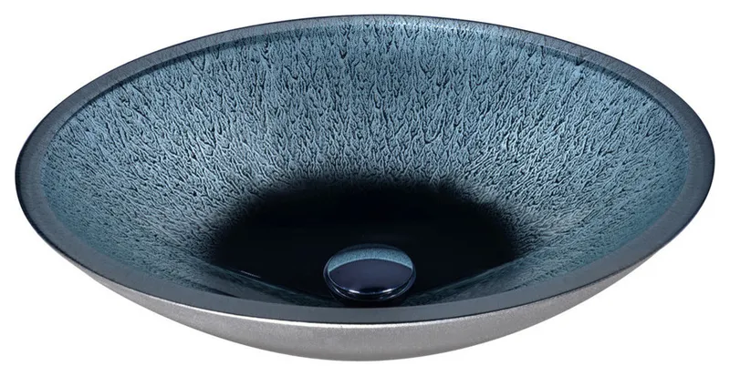 ANZZI Onyx Series Tempered Glass Bathroom Vessel Sink