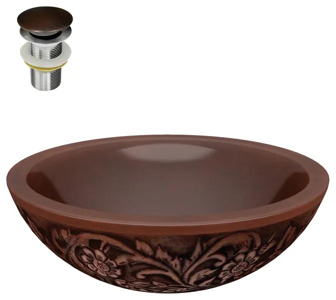 ANZZI Pisces 16" Vessel Sink, Polished Antique Copper