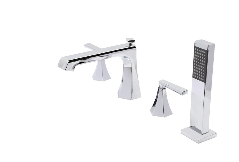 ANZZI Shine Series 2-Handle Deck-Mount Roman Tub Faucet with Handheld Sprayer