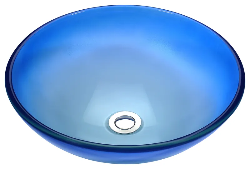 ANZZI Tara Deco-Glass Vessel Sink, Caribbean Shore