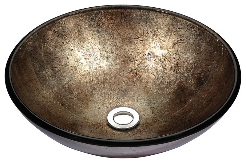 ANZZI Tara Series Tempered Glass Bathroom Vessel Sink