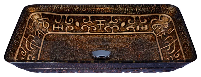 ANZZI Tuasavi Series Tempered Glass Bathroom Vessel Sink