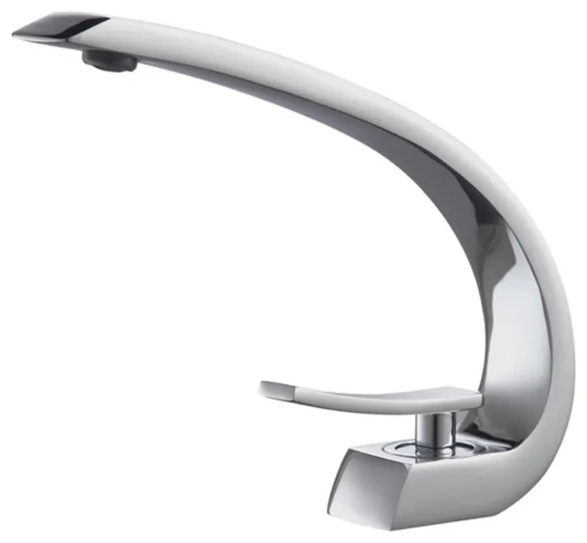 Aqua Arcco Single Lever Modern Bathroom Vanity Faucet - Chrome