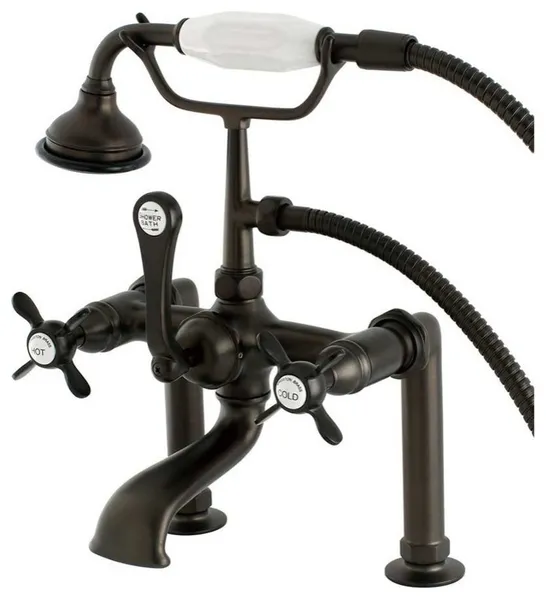 Aqua Eden AE103T5BEX Essex Deck Mount Clawfoot Tub Faucet, Oil Rubbed Bronze