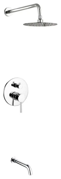 Aqua Rondo Shower Set With 8" Rain Shower and Tub Filler