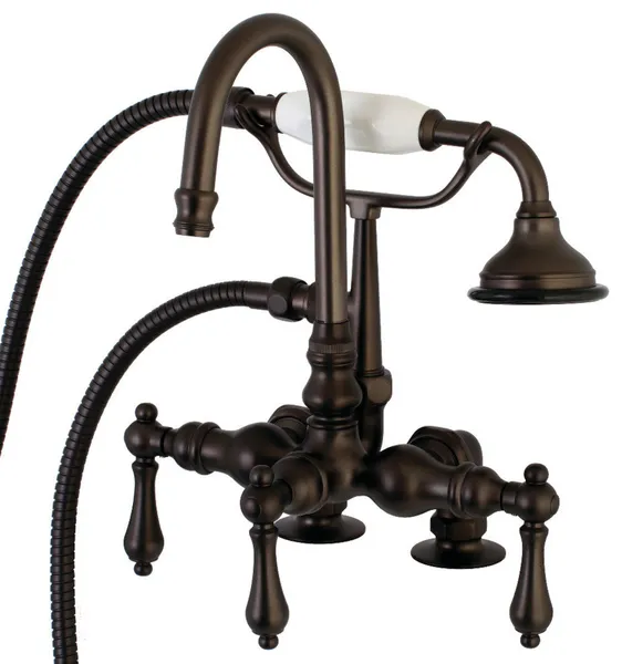 Aqua Vintage Clawfoot Tub Faucet With Hand Shower, Oil Rubbed Bronze