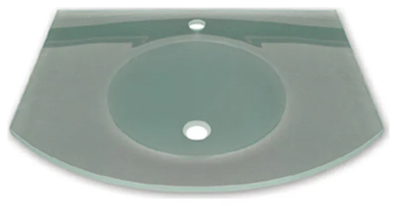 Arched 1/2" Matte Glass Counter Top with Integrated Round Basin