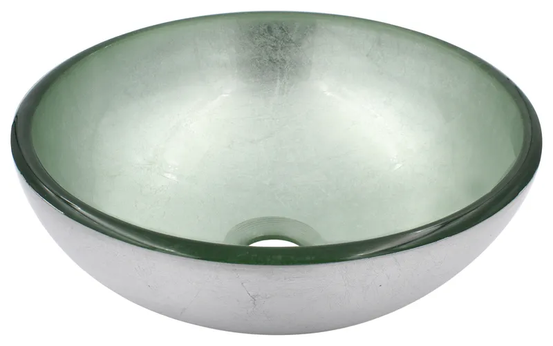 Argento Mini 12" Silver Foiled Round Glass Vessel Bath Sink