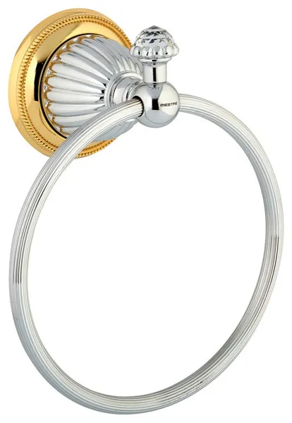 Artica Swarovski towel ring . Luxury towel holder. Hand towel holder, Chrome-Gold
