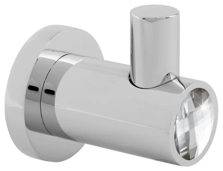 Artik Small Towel Hook, Swarovski Crystal, Chrome, White Swarovski