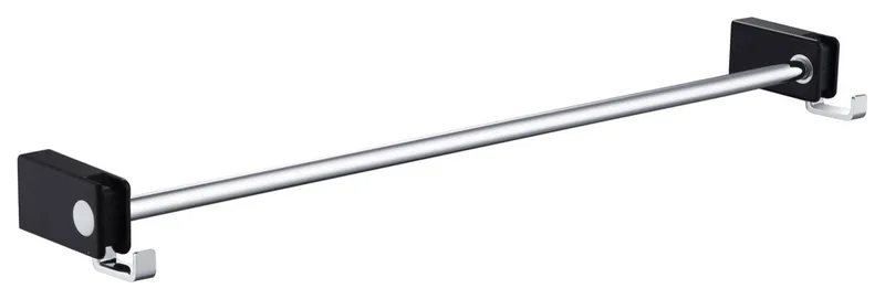Artis Bathroom Hardware Accessory Towel Bar With Hook, Chrome Black
