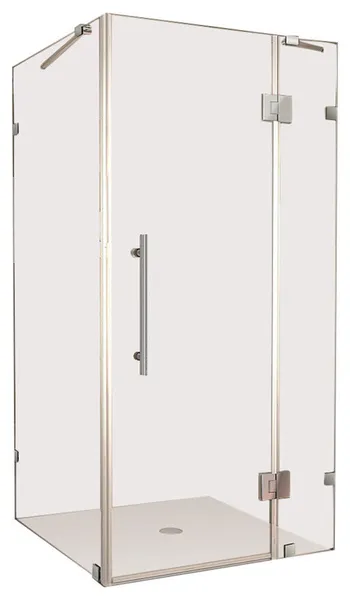 Aston Avalux Frameless Shower Enclosure, Stainless Steel, 37"x30"x72"