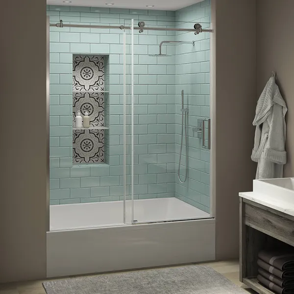 Aston Coraline XL 56 to 60"x70" Frameless Sliding Tub Door, Chrome, Right