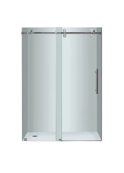 Aston Langham 48"x75" Completely Frameless Sliding Shower Door, Chrome