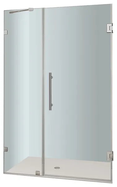 Aston Nautis Completely Frameless Hinged Shower Door, Chrome, 42"x72"