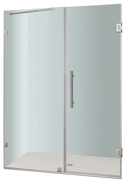 Aston Nautis Completely Frameless Hinged Shower Door, Chrome, 57"x72"