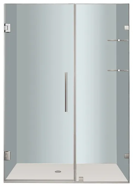 Aston Nautis GS 48"x72" Completely Frameless Hinged Shower Door, Stainless Steel