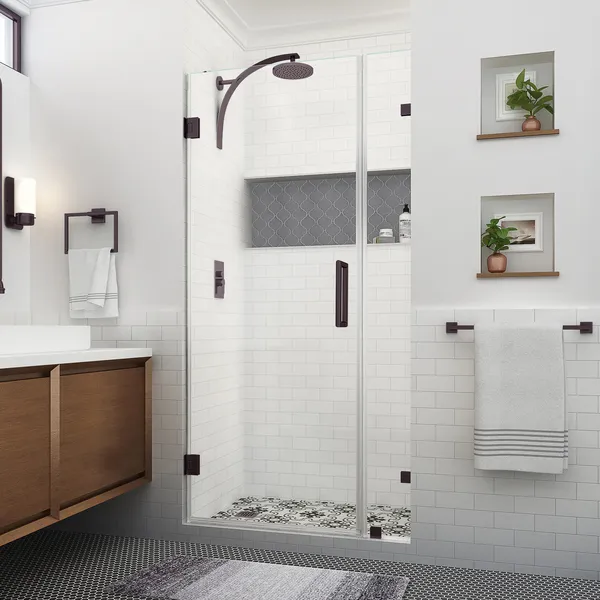 Aston Nautis XL 41.25 42.25"W x 80"H Frameless Shower Door, New Bronze