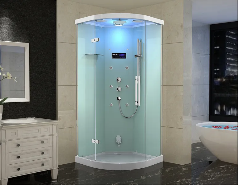 Aston Ovato Grandmere 36"x36"x87" Neo-Round Steam Shower Enclosure, 6 Body Jets