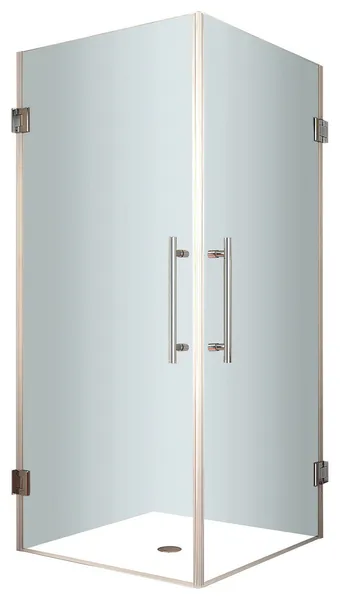 Aston Vanora 30"x30"x72" Completely Frameless Square Shower Enclosure, Stainless