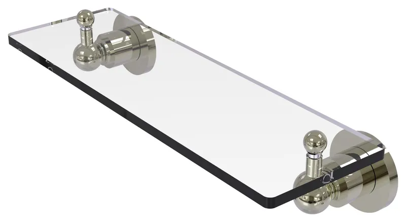 Astor Place 16 " Glass Vanity Shelf with Beveled Edges, Polished Nickel