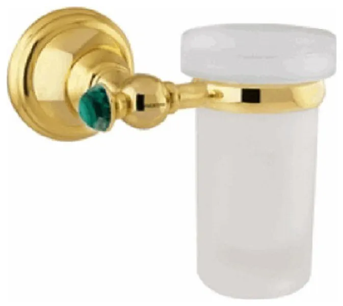 Atlantica Precious gold wall toothbrush holder with Malachite stone inlaid