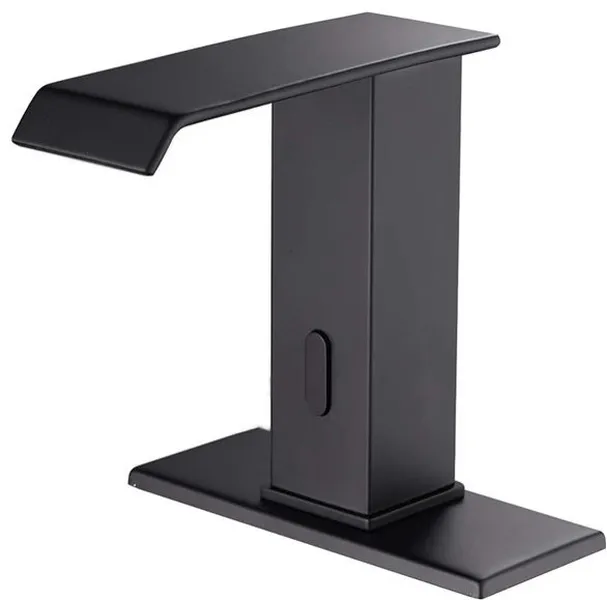 Automatic Touchless Sensor Bathroom Sink Faucets, Black Waterfall
