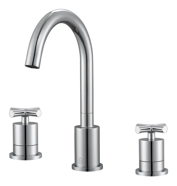 Ava Widespread Cross Handle Bathroom Faucet, Chrome