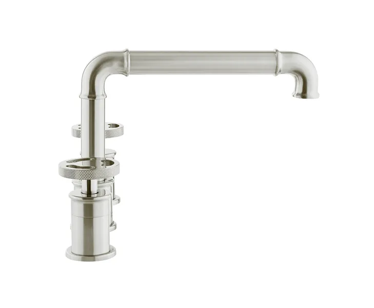 Avallon 8 in. Widespread, 2-Handle Wheel, Bathroom Faucet in Brushed Nickel