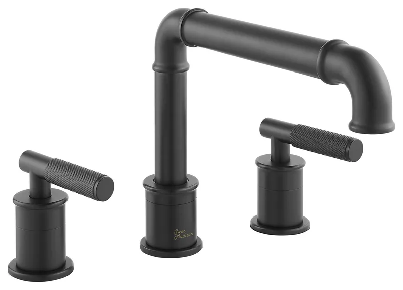 Avallon 8 in. Widespread, Sleek Handle, Bathroom Faucet in Matte Black