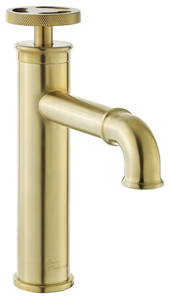 Avallon Single Hole, Single-Handle Wheel, Bathroom Faucet in Brushed Gold