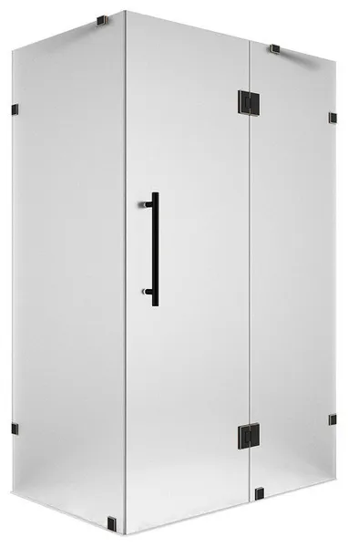 Avalux 32"x32"x72" Completely Frameless Shower Enclosure, Frosted Oil Rub Bronze