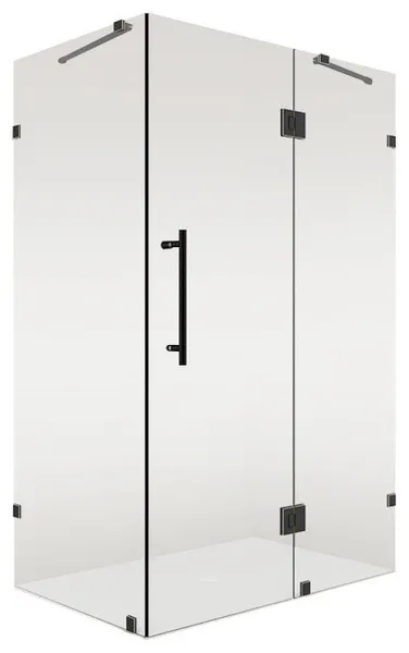 Avalux 33"x32"x72" Completely Frameless Shower Enclosure, Oil Rubbed Bronze