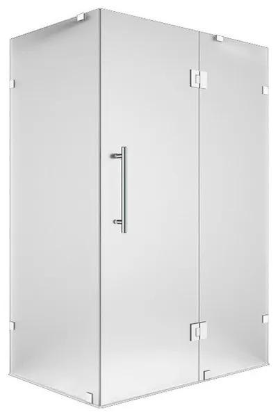 Avalux 35"x30"x72" Completely Frameless Shower Enclosure, Frosted Glass, Chrome