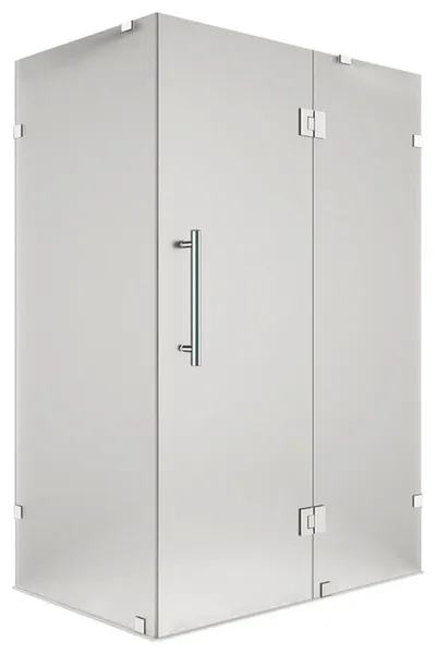 Avalux 35"x36"x72" Completely Frameless Shower Enclosure Frosted Stainless Steel