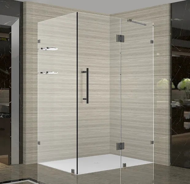 Avalux GS 38"x34"x72" Completely Frameless Shower Enclosure + Shelves, ORB