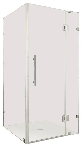 Avalux GS Frameless Shower Enclosure With Glass Shelves, Chrome, 39"x34"x72"